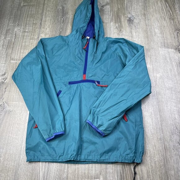 VTG White Sierra Teal Green Nylon Anorak Pullover  Jacket Mens Size M Medium - Picture 1 of 16